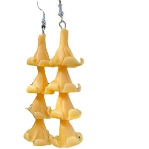 Puakenikeni Thai Clay Lei 4 Tier Drop 925 Sterling Silver Pierced Dangle Earring